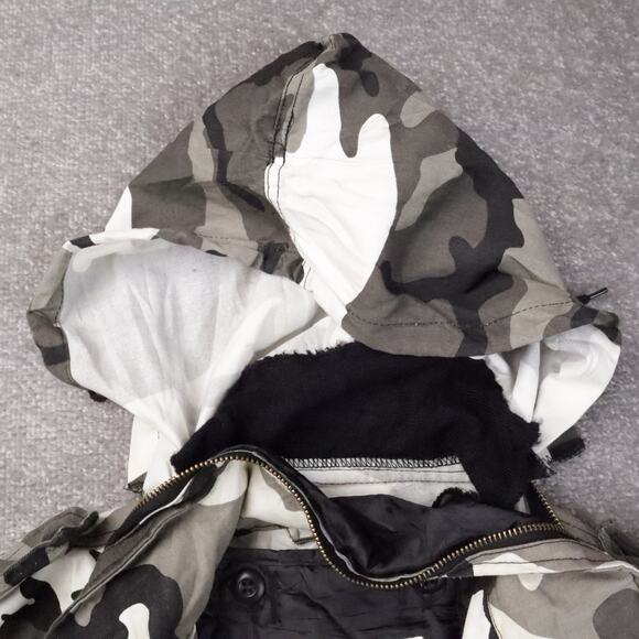 Rothco Ultra Force Urban Camouflage Snow Small Long Sleeve Zip Snap Hood Jacket - Picture 6 of 13